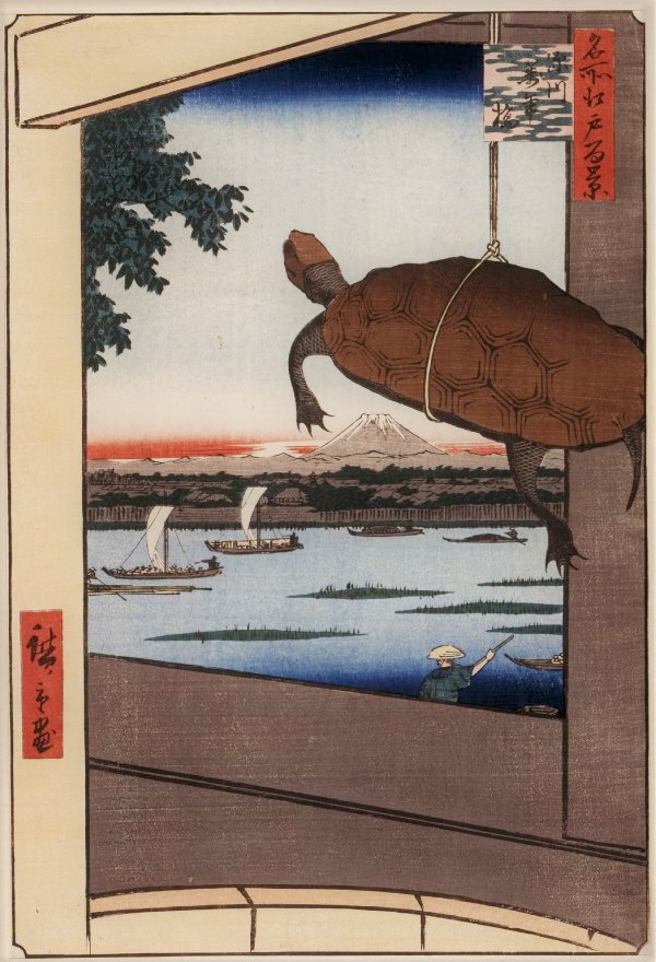 「名所江戸百景　深川萬年橋」（歌川広重、1857　大英博物館 ）の画像。